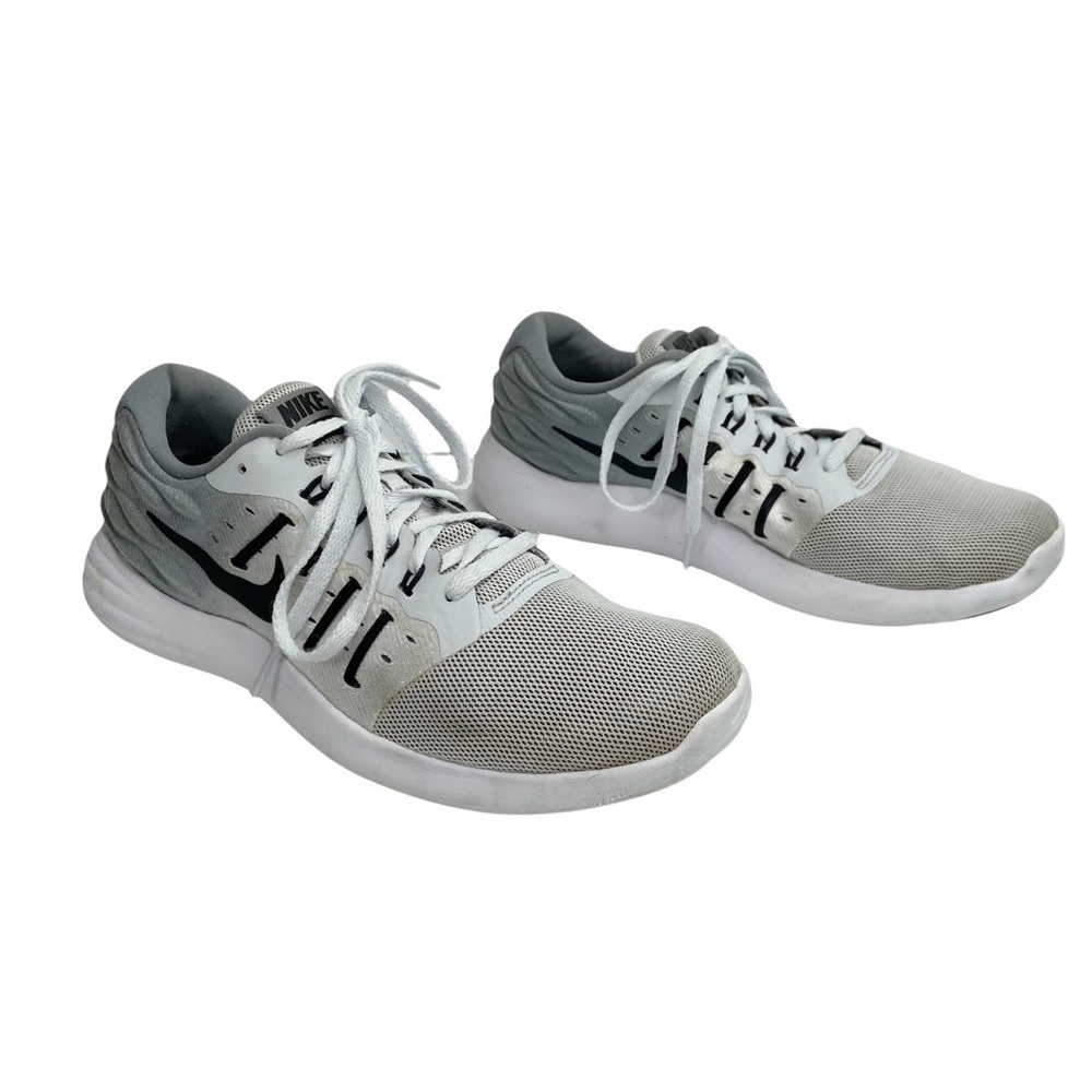 Nike Gray & White Lunarstelos FitSole Running Shoes Sneakers